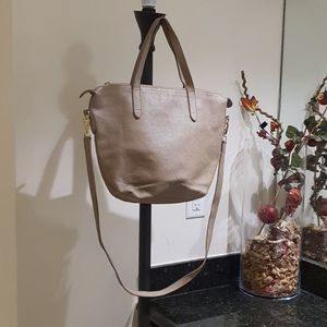 Cuyana Tall Easy Zipper Leather Tote - Cream